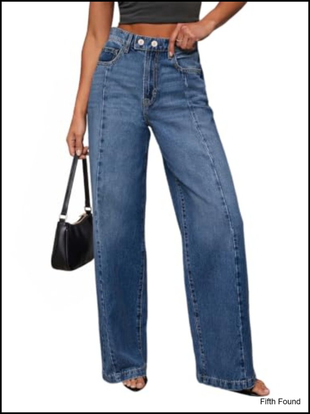 Wide Leg High Waisted Stretchy Baggy Denim Pants